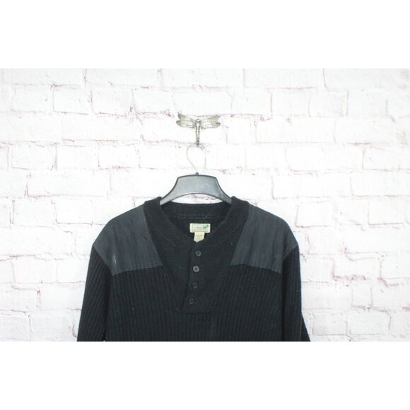 LL Bean Commando Sweater Henley Black Size XXL - Picture 2 of 11